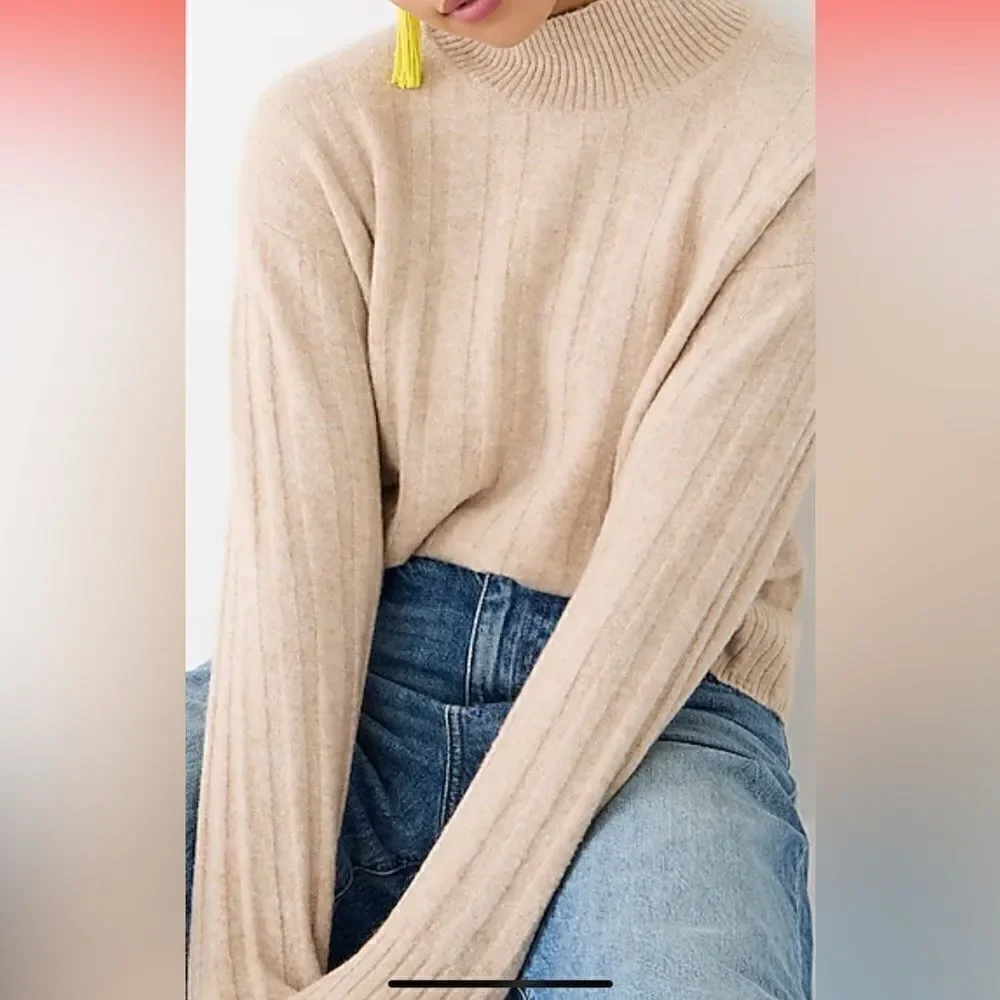 J Crew NWT Ribbed neck sweater size XL